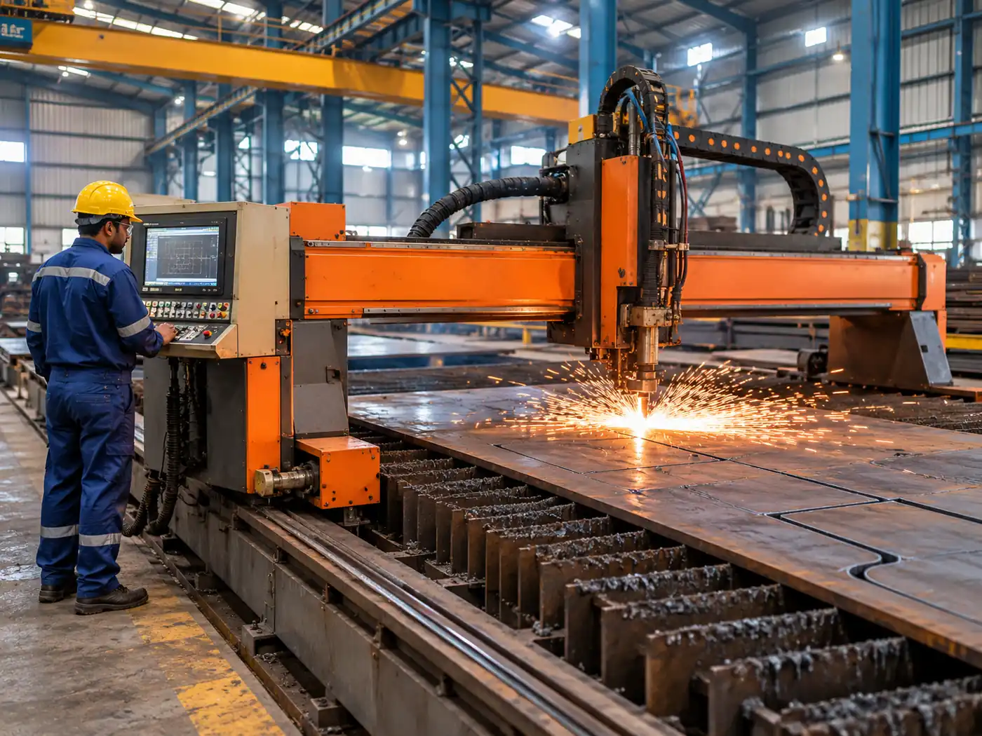 CNC profile cutting of steel plate for transformer tanks in Bhopal