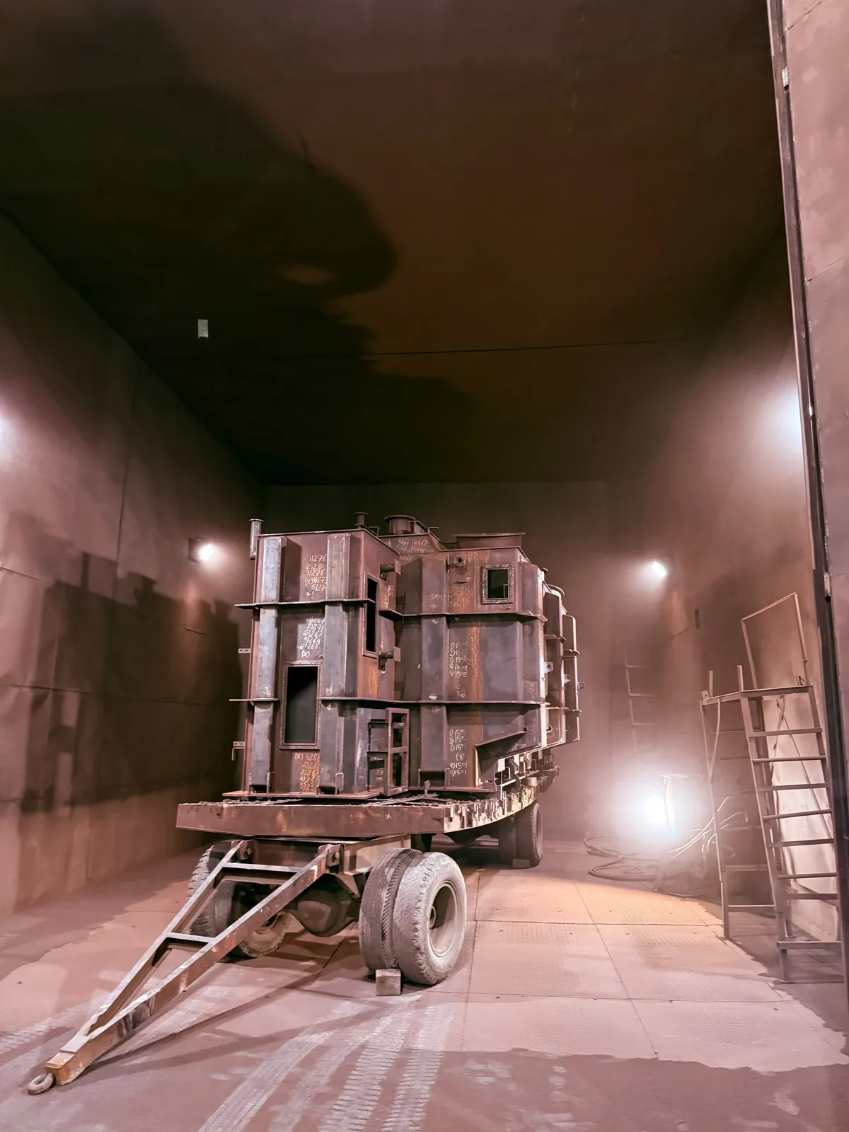Transformer tank in shot blasting booth at MK Industries Bhopal