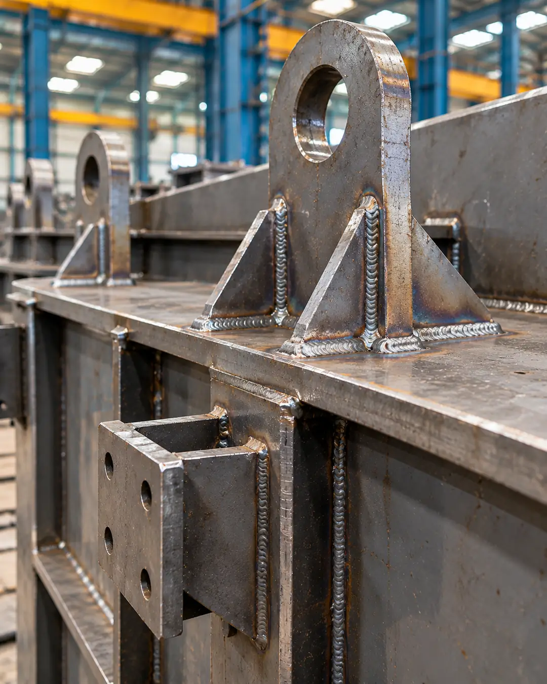 Welded lifting lugs and brackets on heavy steel structure, Bhopal